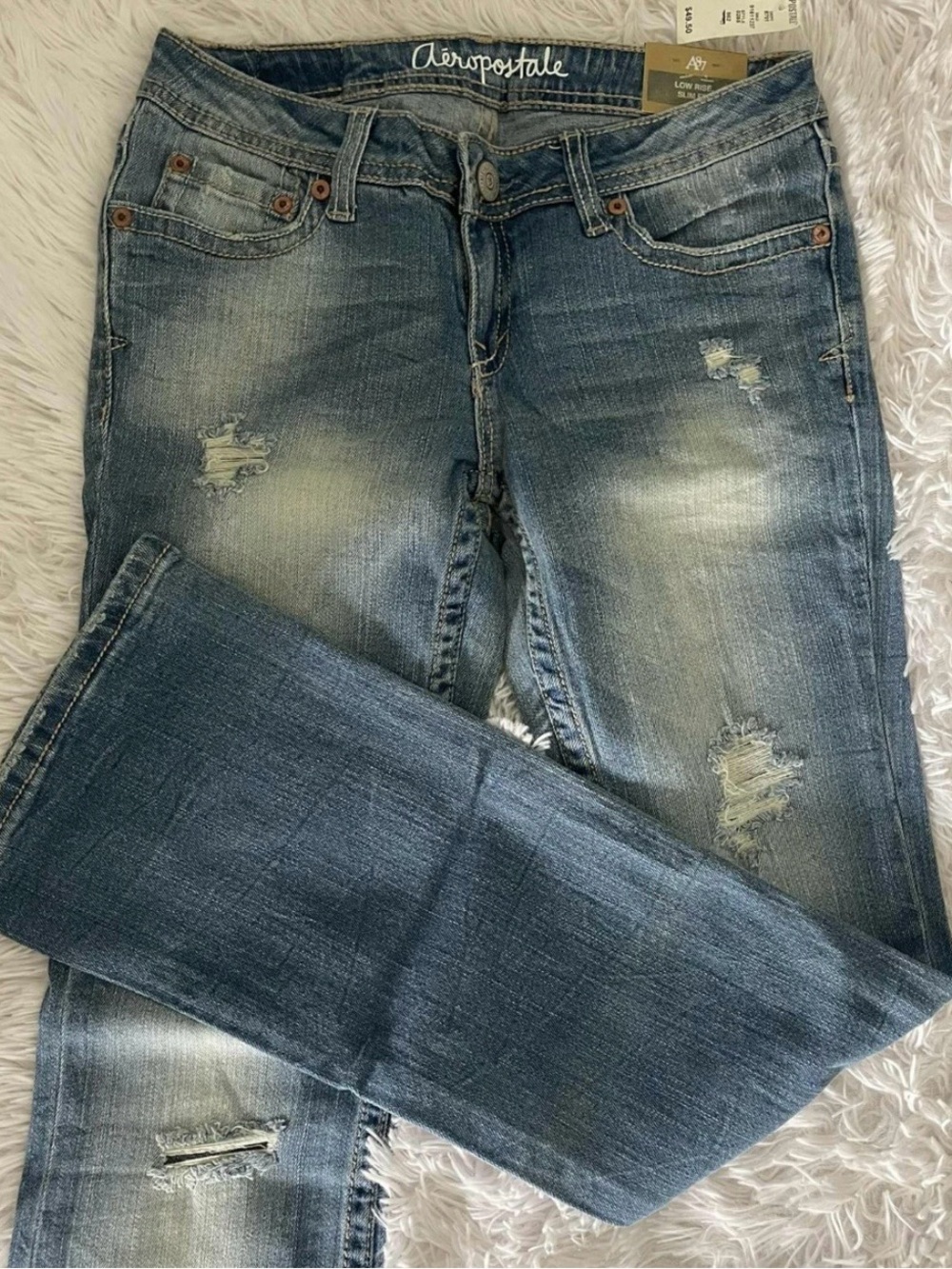 NWT Y2K Aeropostale CHELSEA BOOT Jean (Low Rise/Slim Fit) Style #0285 Light Wash